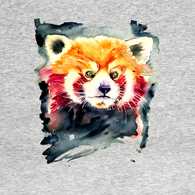 Red panda watercolor by NemfisArt